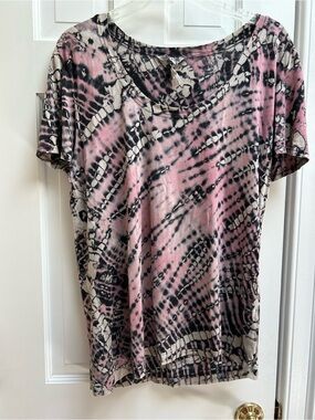 Hard tail Women’s Pink Tie-Dye Jersey Horr Sleeve SlubTee
